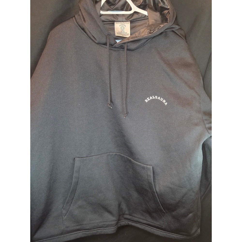 REALSAUNA Black Weight-Loss Hoodie Sweatshirt Men's‎ 3XL Long Sleeve NEW!